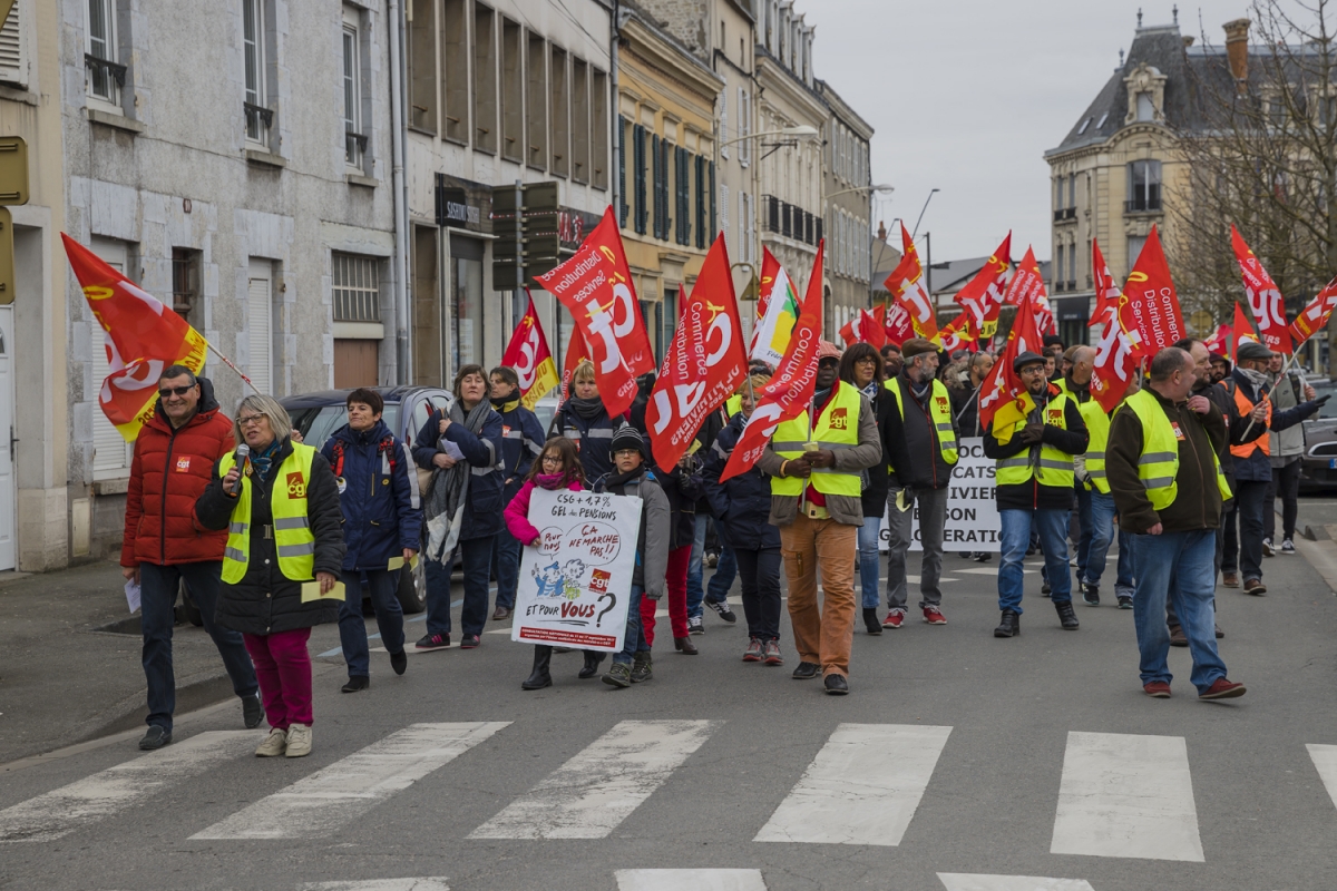 Manifestation syndicale à Pithiviers (Loiret)