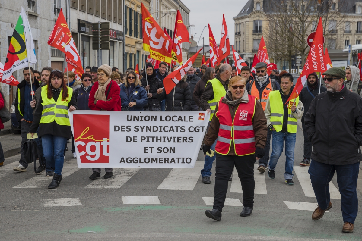 Manifestation syndicale à Pithiviers (Loiret)