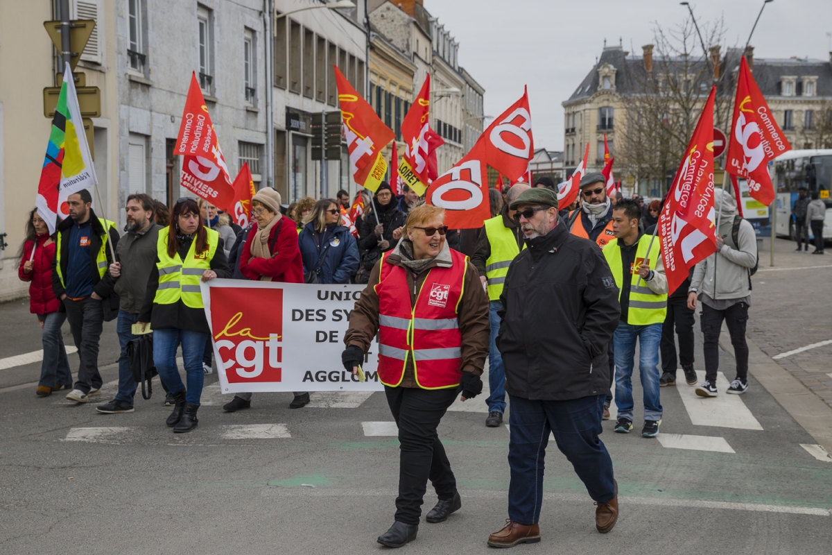 Manifestation syndicale à Pithiviers (Loiret)