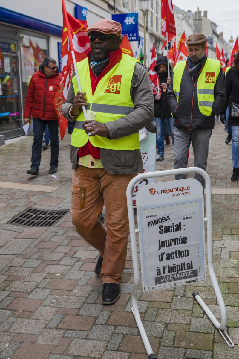 Manifestation syndicale à Pithiviers (Loiret)