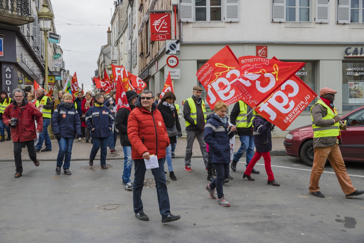 Manifestation syndicale à Pithiviers (Loiret)