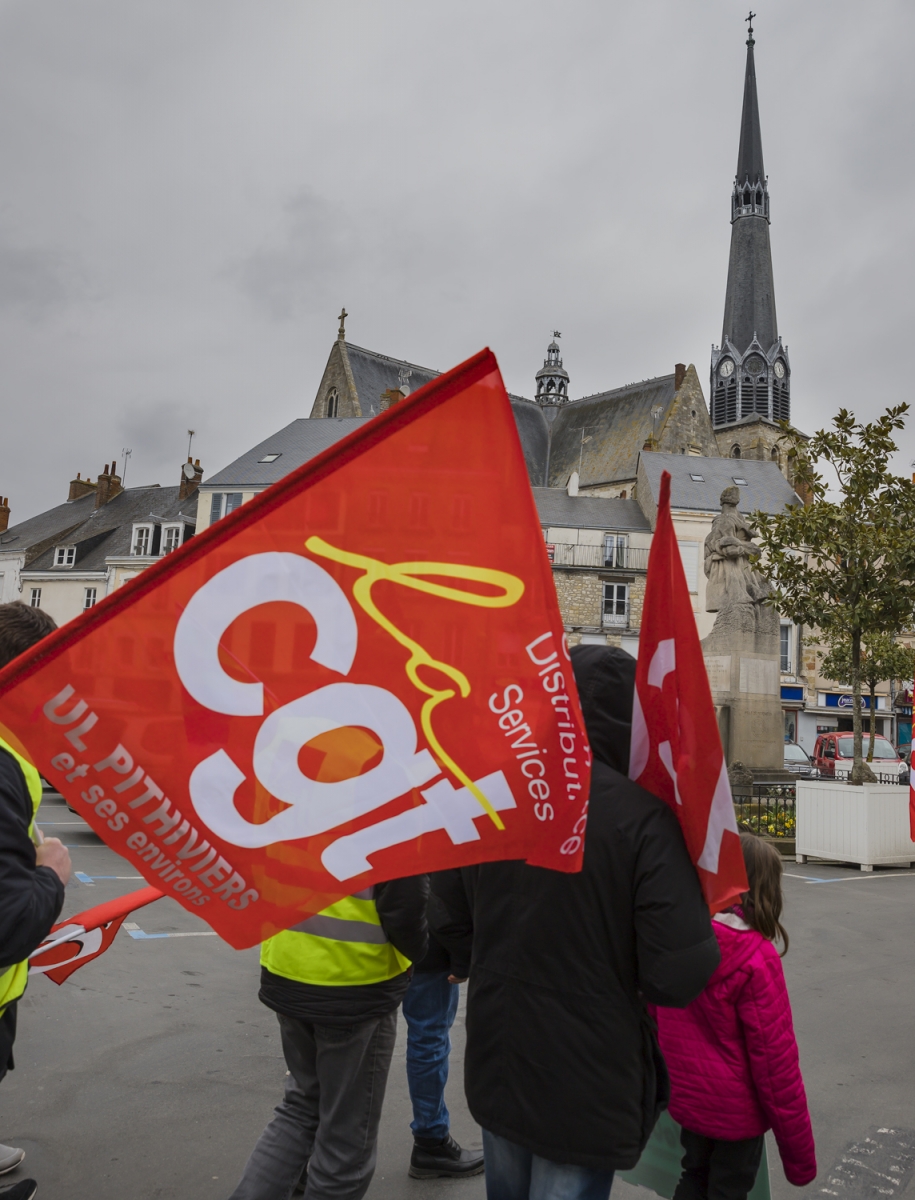 Manifestation syndicale à Pithiviers (Loiret)