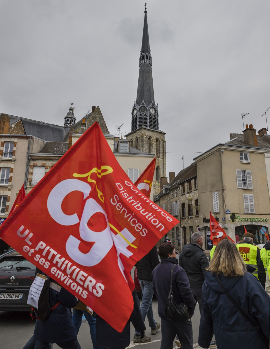 Manifestation syndicale à Pithiviers (Loiret)