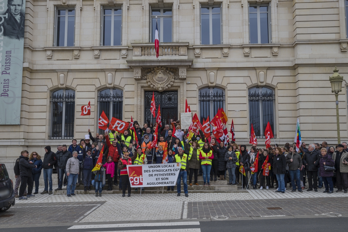 Manifestation syndicale à Pithiviers (Loiret)