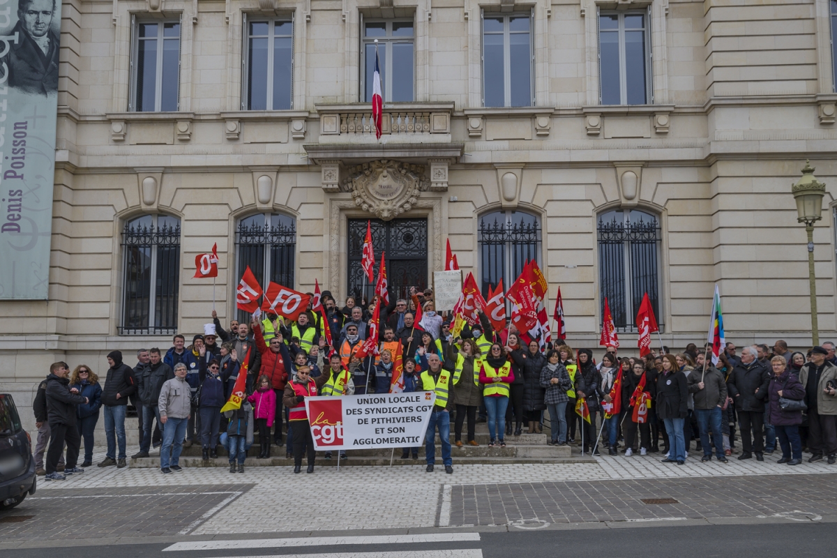 Manifestation syndicale à Pithiviers (Loiret)