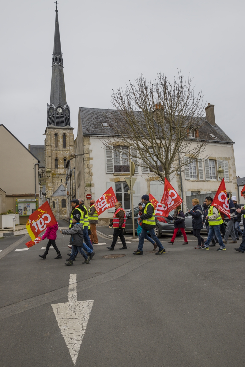 Manifestation syndicale à Pithiviers (Loiret)