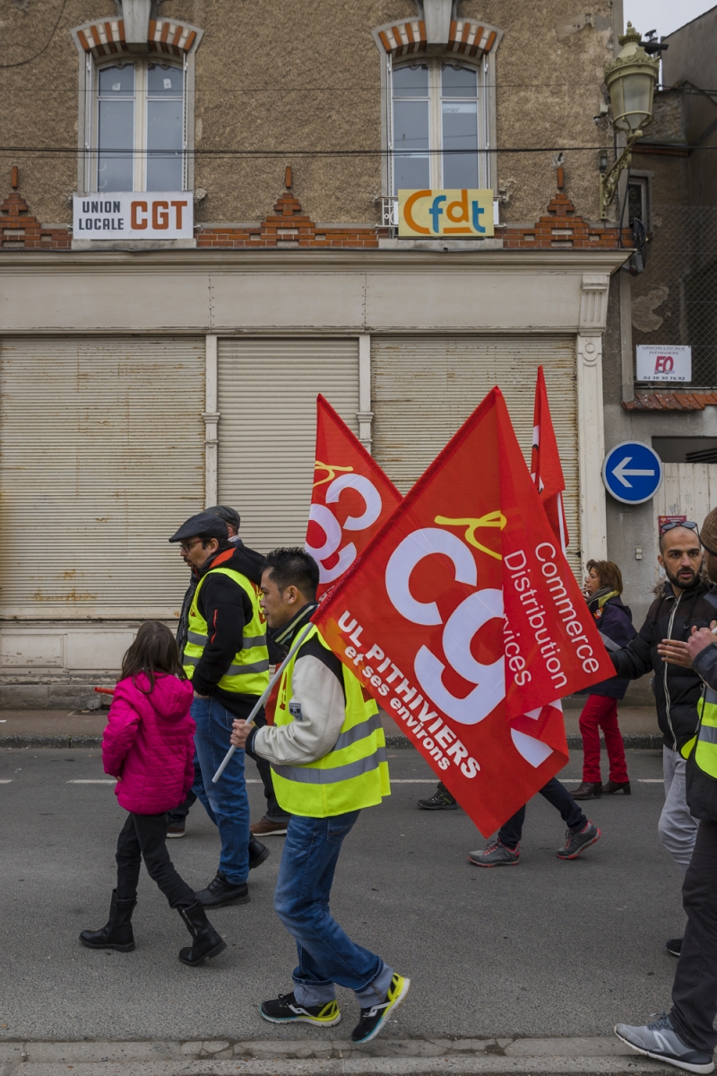 Manifestation syndicale à Pithiviers (Loiret)