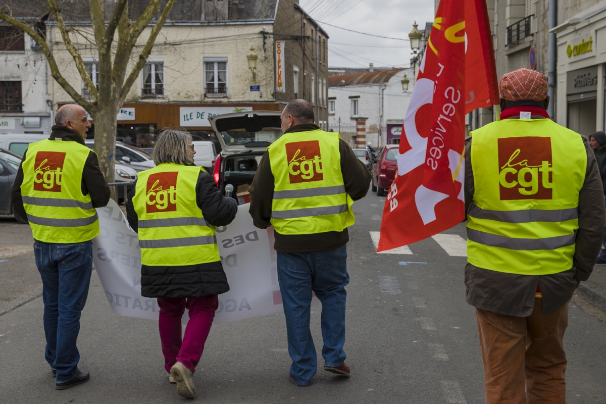 Manifestation syndicale à Pithiviers (Loiret)