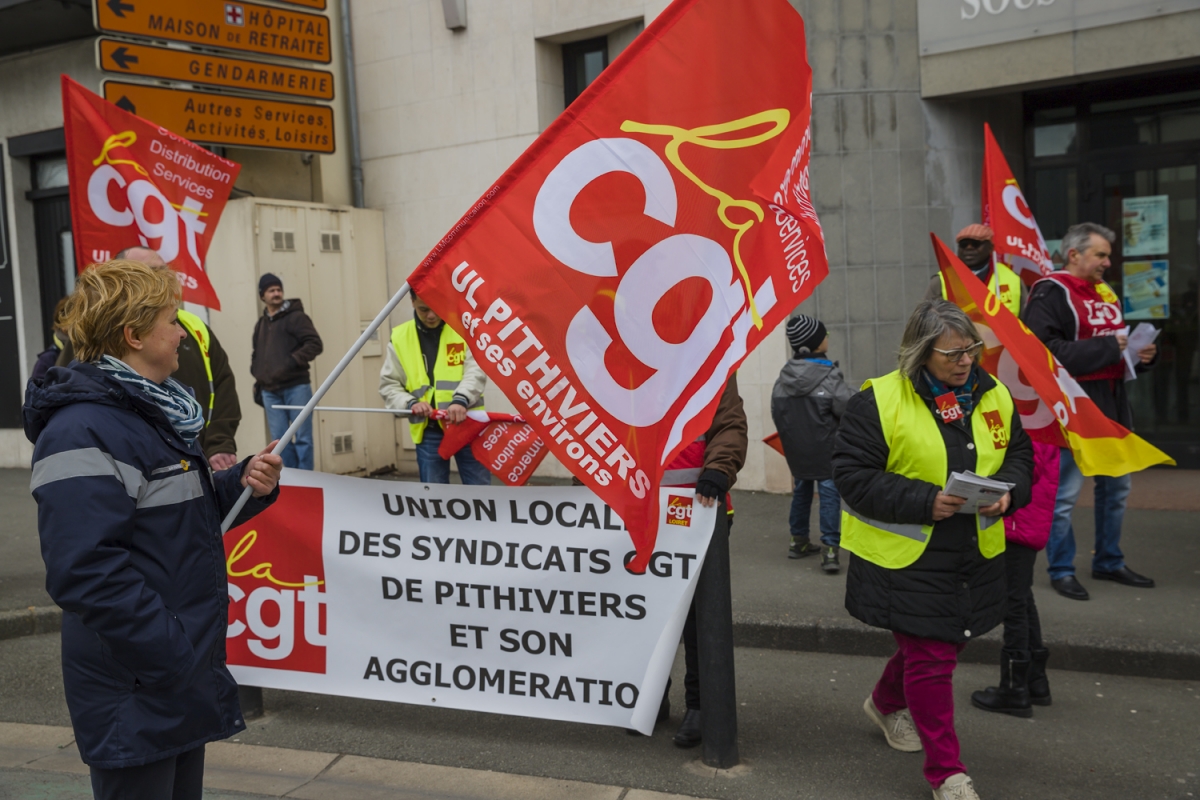 Manifestation syndicale à Pithiviers (Loiret)