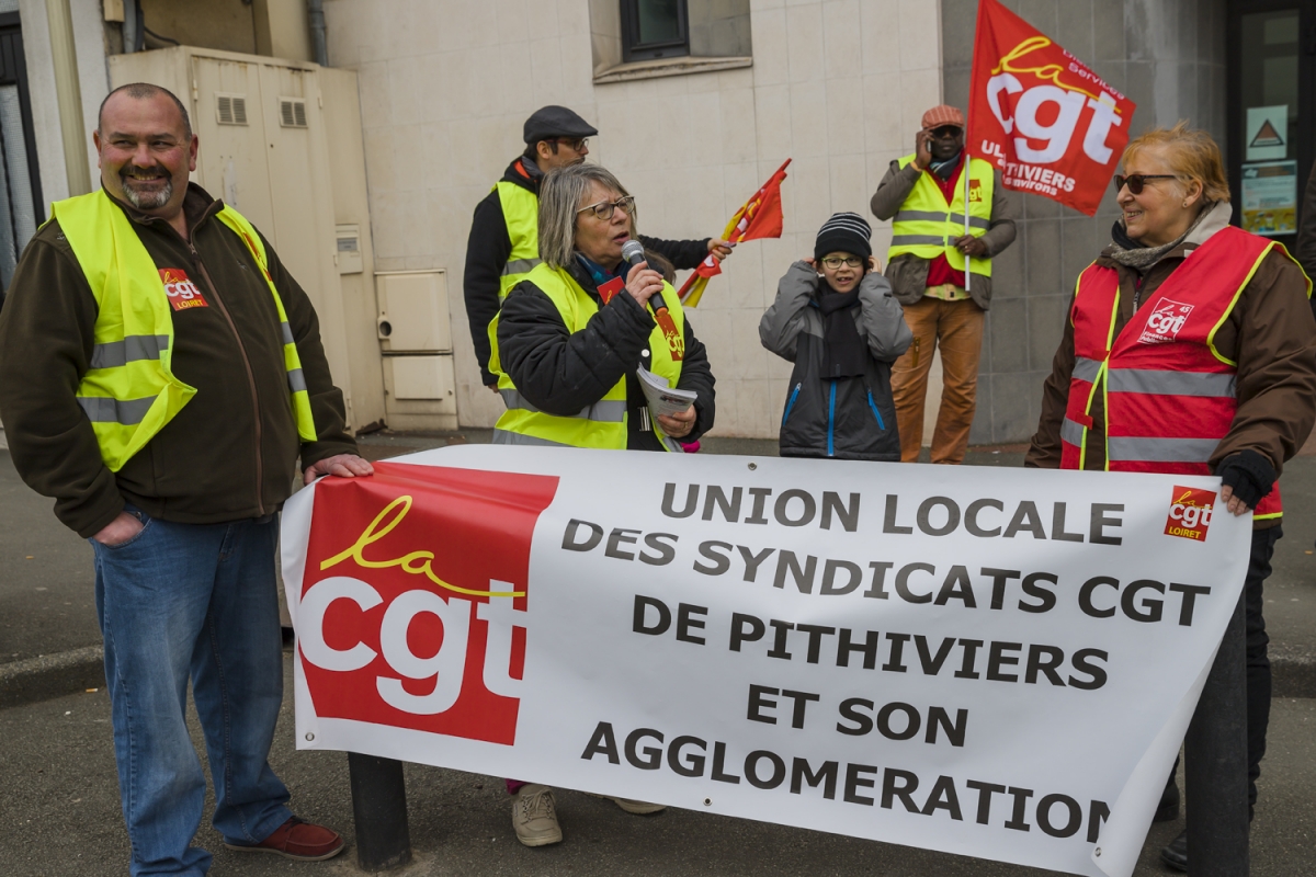 Manifestation syndicale à Pithiviers (Loiret)