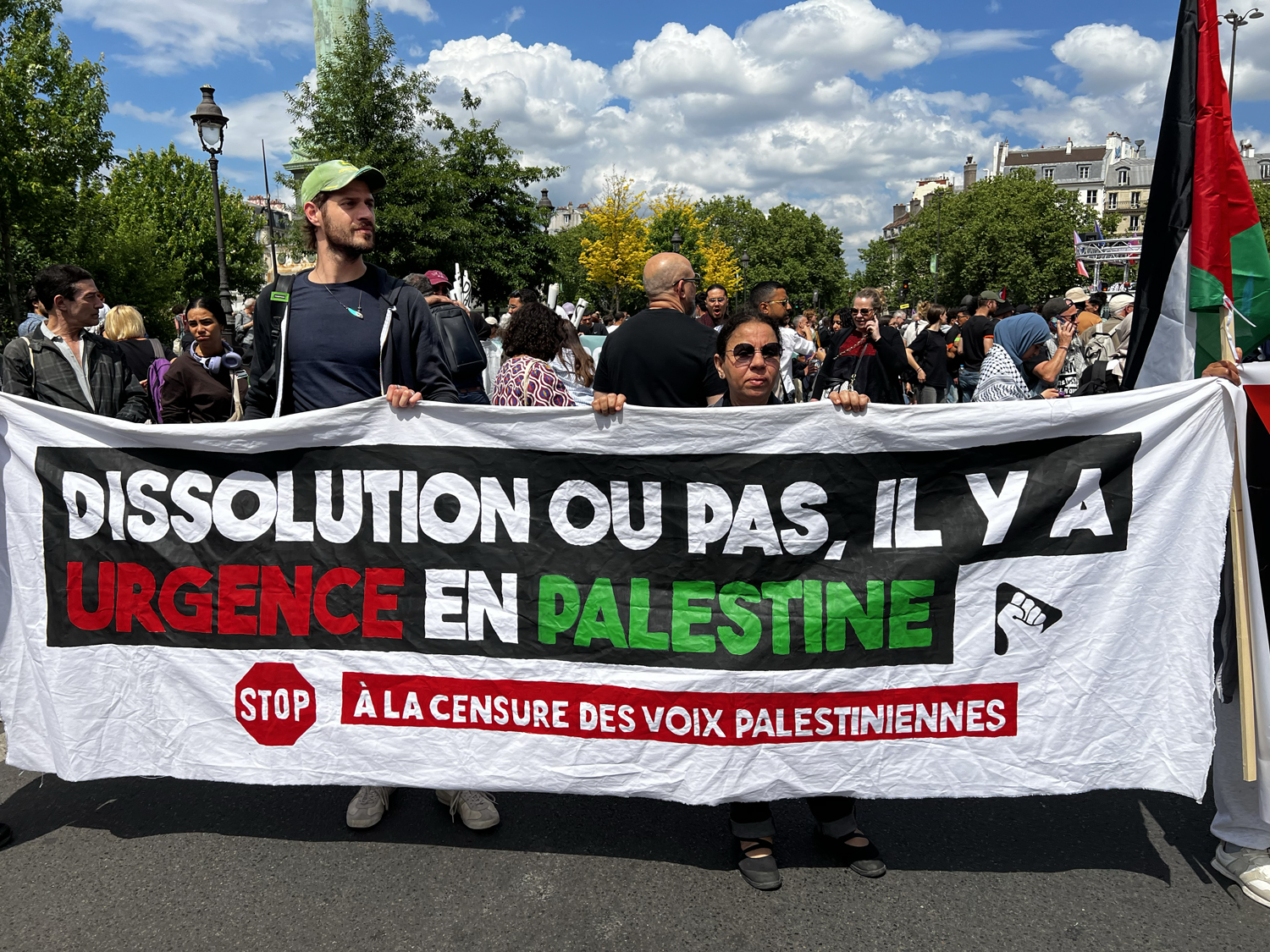 Non à la dissolution d'Urgence Palestine