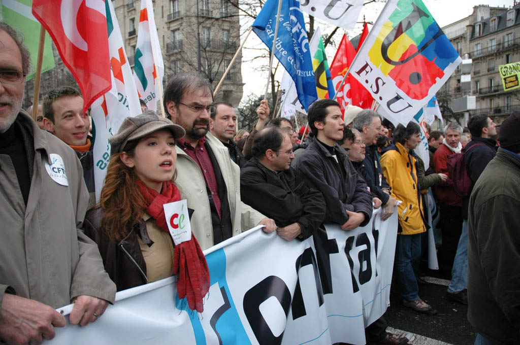 Tête de manif le 4 avril 2006