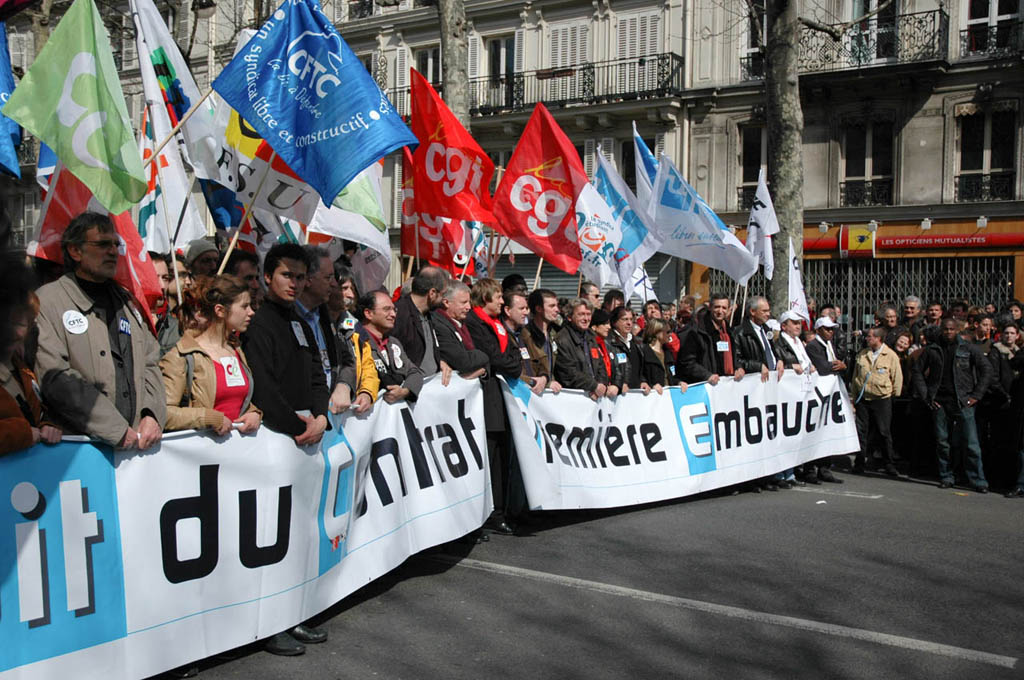 Tête de manif le 4 avril 2006