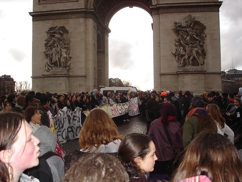 Blocage place de l'Etoile 10/03