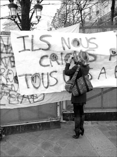 Lors du sit-in devant la Sorbonne le 07.04.06