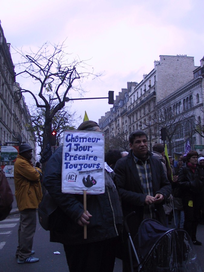 Manif contre le chômage. Décembre 2006