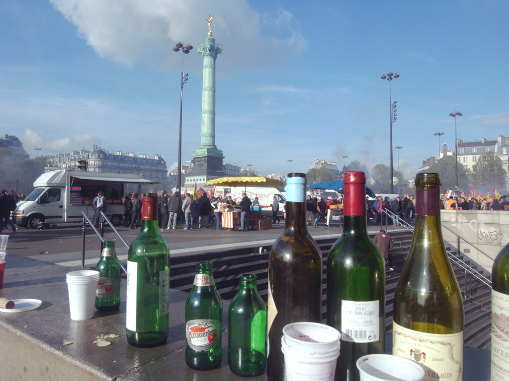 fin de manif des cheminots, paris, bastille, 13/11/2008