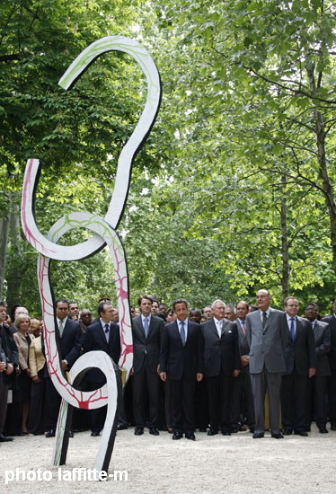 jacques Chirac et Nicolas Sarkozy au jardin  du Luxembourg