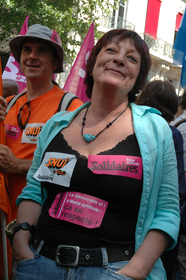 Manif contre le service minimum, pour le droit de grève 31.07.2007