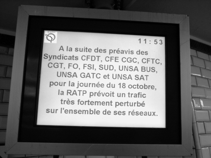 Affichage RATP le 17.10.2007