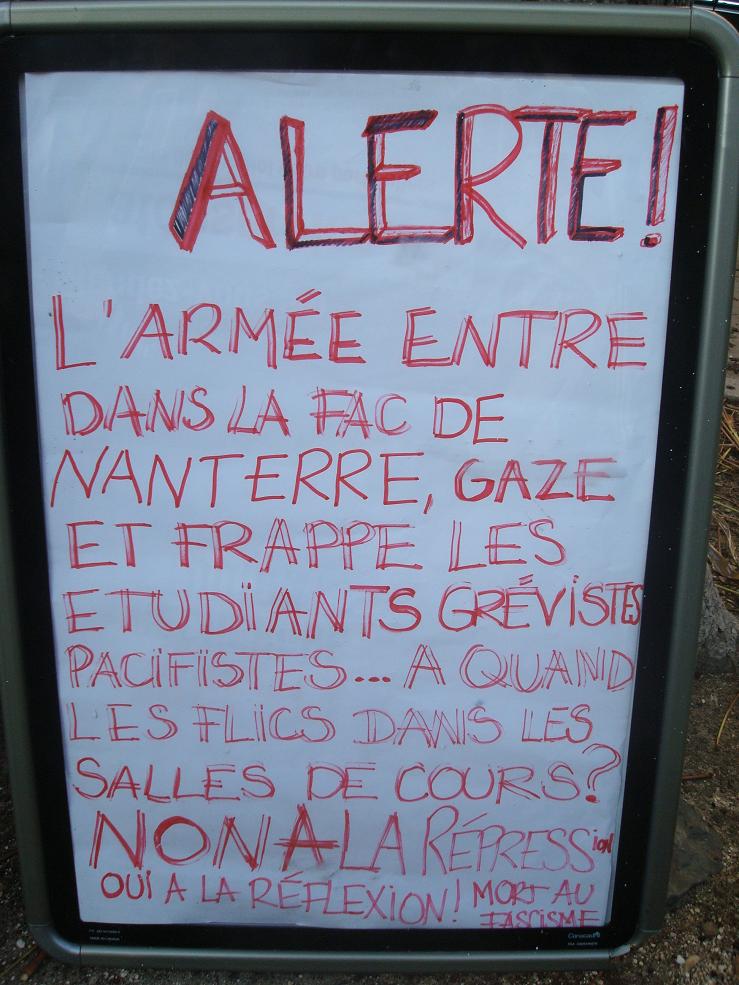 L'armée entre dans la fac de Nanterre