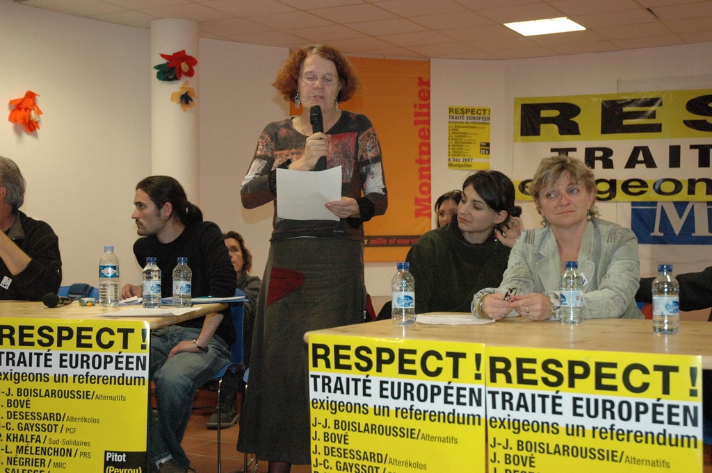 Meeting unitaire contre le traité à Montpellier, le 6 décembre.