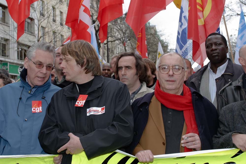 Manifestation sociale pour les retraites Paris le 03 avril 2003