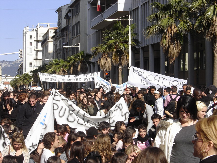 Manifestation lycéens à Toulon le 1er avril 2008