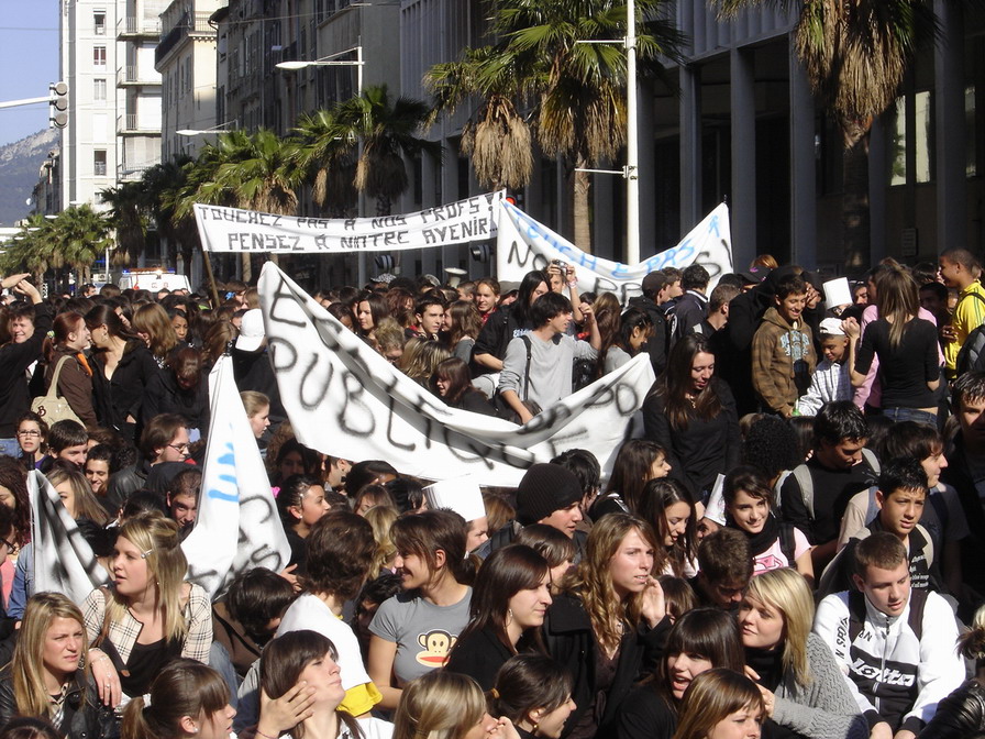 Manifestation lycéens à Toulon le 1er avril 2008