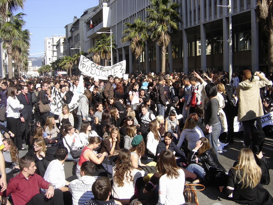 Manifestation lycéens à Toulon le 1er avril 2008