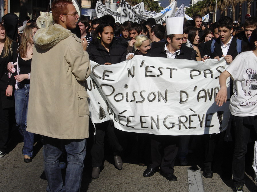 Manifestation lycéens à Toulon le 1er avril 2008