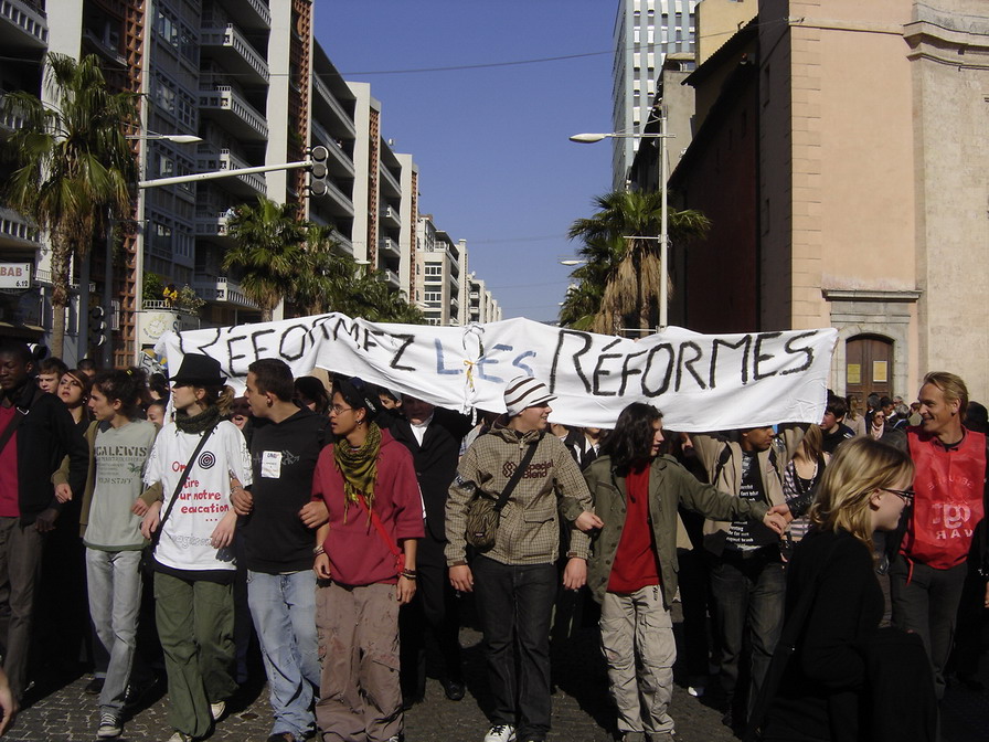 Manifestation lycéens à Toulon le 1er avril 2008