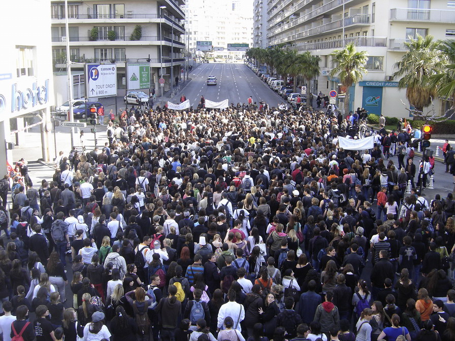 Manifestation lycéens à Toulon le 1er avril 2008