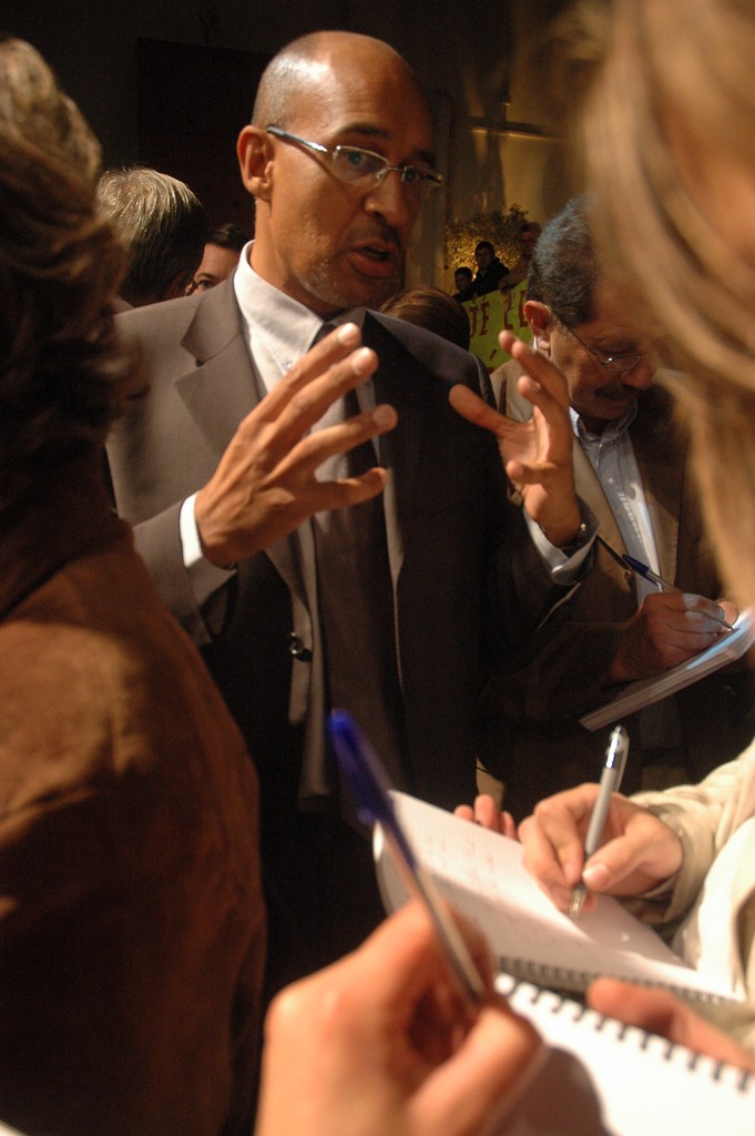 Meeting Delanoë-Hollande, le 16 septembre 2008, à Cergy.