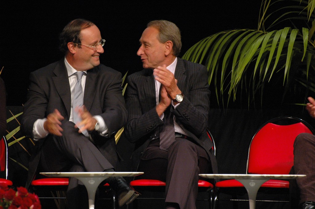 Meeting Delanoë-Hollande, le 16 septembre 2008, à Cergy.