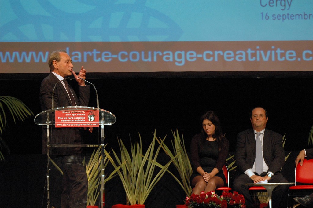 Meeting Delanoë-Hollande, le 16 septembre 2008, à Cergy.