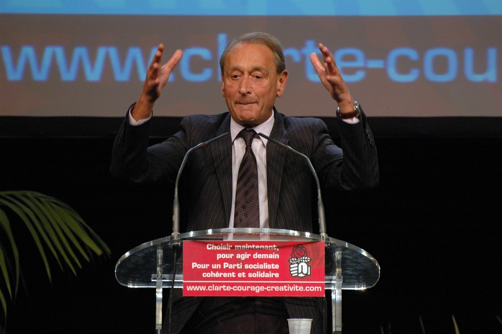 Meeting Delanoë-Hollande, le 16 septembre 2008, à Cergy.