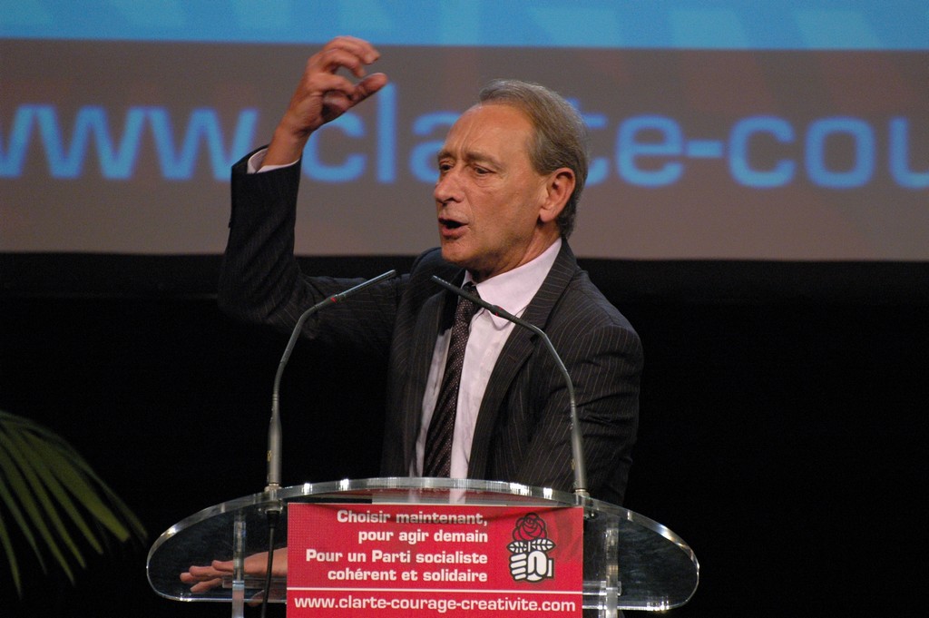 Meeting Delanoë-Hollande, le 16 septembre 2008, à Cergy.