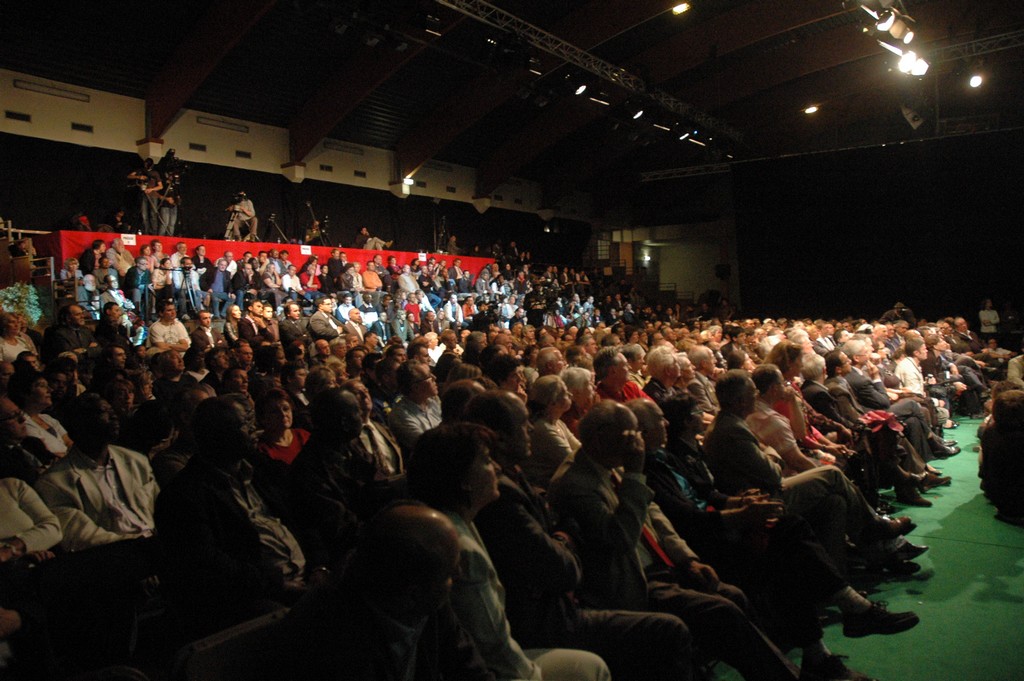 Meeting Delanoë-Hollande, le 16 septembre 2008, à Cergy.