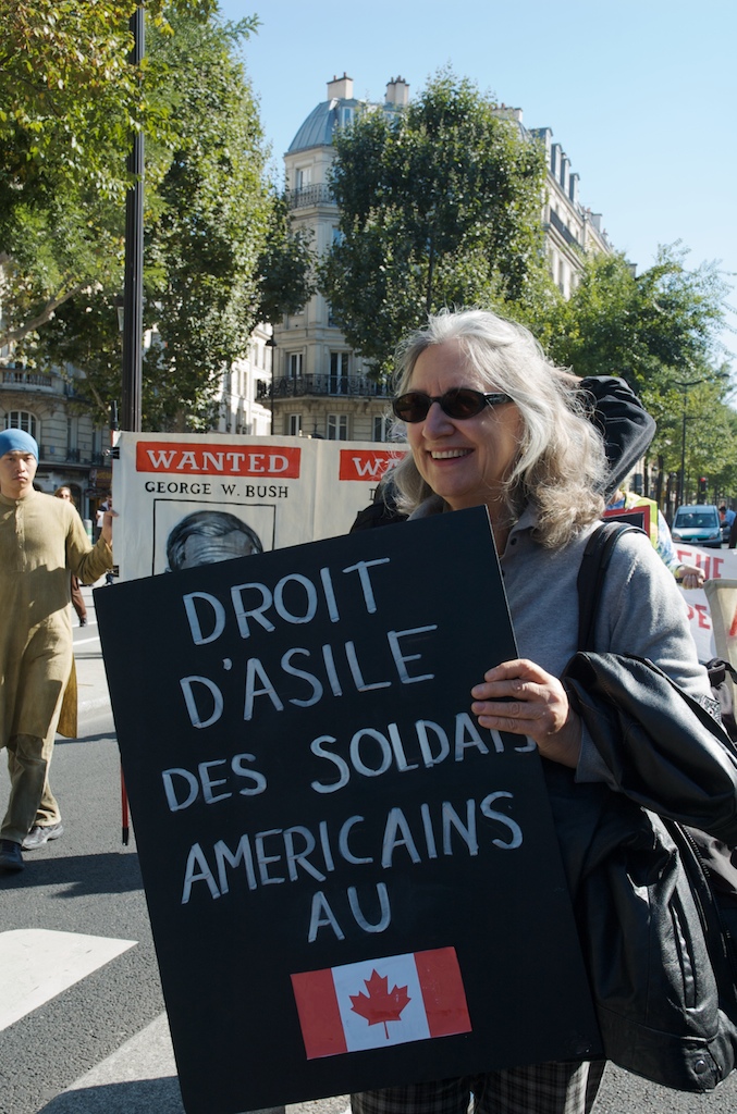 Manifestante américaine