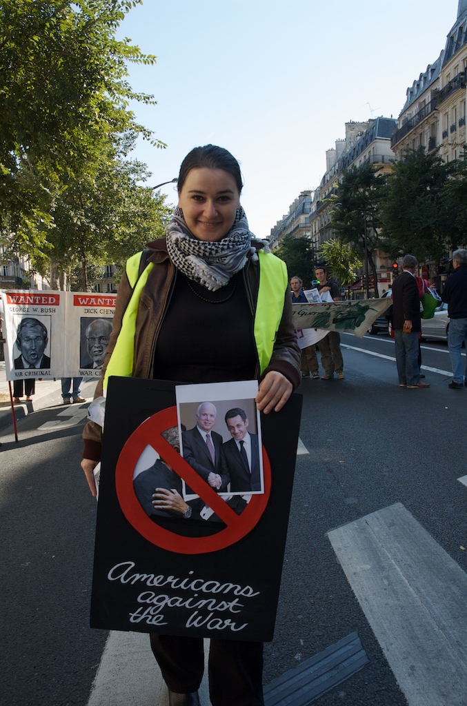 Manifestante américaine