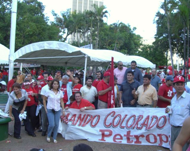 Asuncion Fonctionnaires du pétrole partisans de Blanca