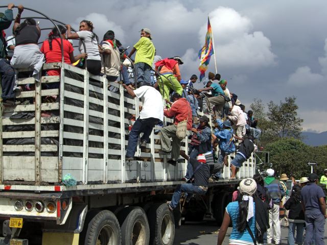 Arrivée de la Minga a Bogota