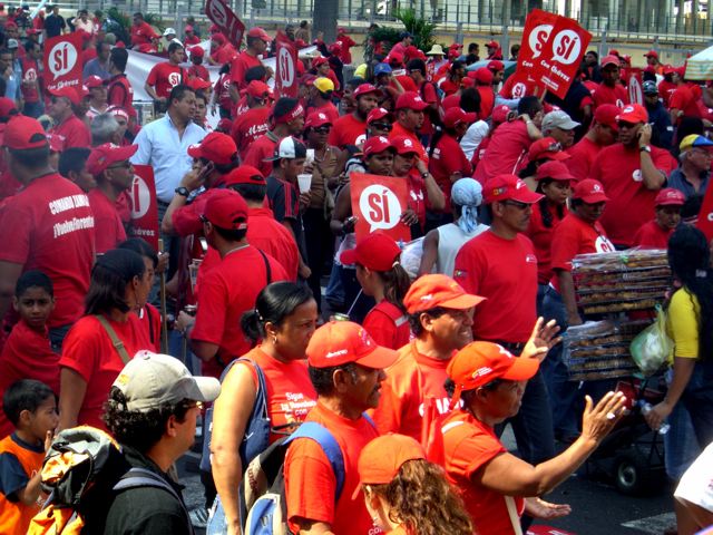 Venezuela Manifestation pour le Si au réferendum constitutionnel