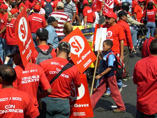 Venezuela Manifestation pour le Si au réferendum constitutionnel