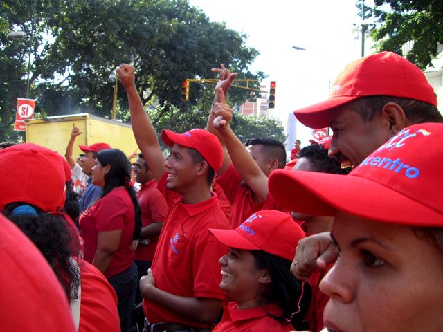 Venezuela Manifestation pour le Si au réferendum constitutionnel