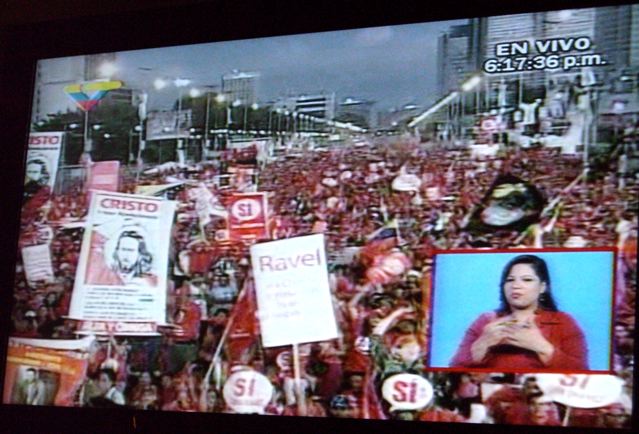 Venezuela Manifestation pour le Si au réferendum constitutionnel