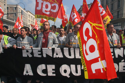 Manif Renault au Havre le 25 septembre 2008