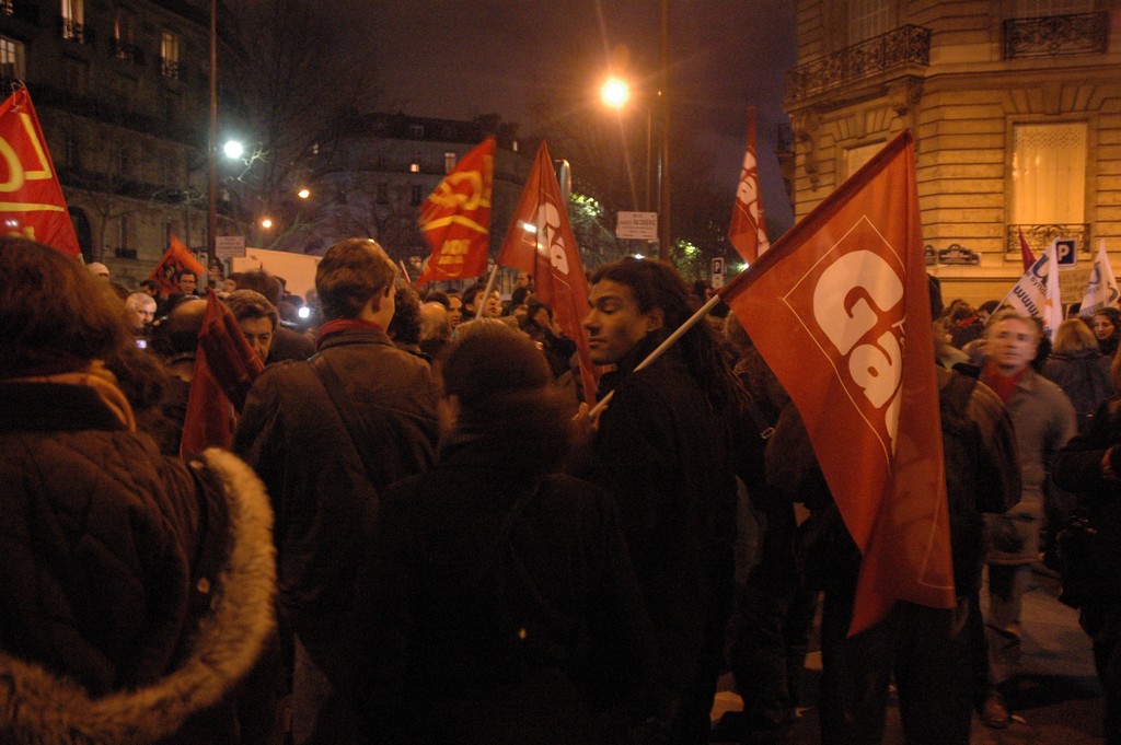 Rassemblement en solidarité avec la jeunesse de Grèce, 12 décembre 2008, à Paris