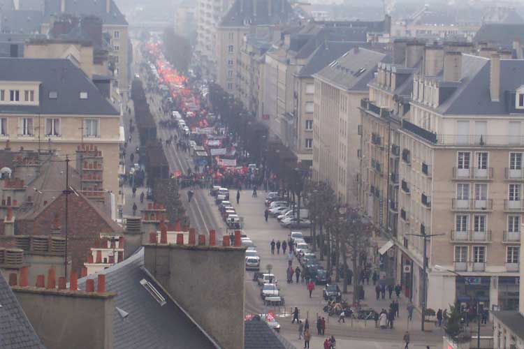 l'avenue du 6 juin à Caen le 29 janvier